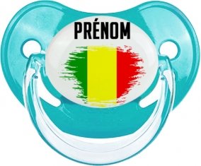 Drapeau effet pinceau Mali avec prénom : Sucette Physiologique personnalisée