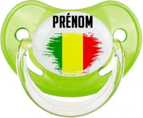 Drapeau effet pinceau Mali avec prénom Sucete Physiologique Vert classique