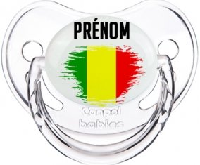 Drapeau effet pinceau Mali avec prénom Sucete Physiologique Transparent classique