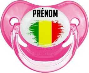 Drapeau effet pinceau Mali avec prénom Sucete Physiologique Rose classique