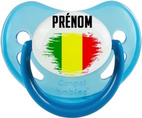 Drapeau effet pinceau Mali avec prénom Sucete Physiologique Bleue phosphorescente