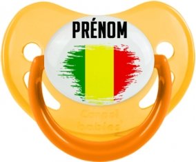 Drapeau effet pinceau Mali avec prénom Sucete Physiologique Jaune phosphorescente