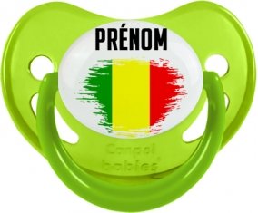 Drapeau effet pinceau Mali avec prénom Sucete Physiologique Vert phosphorescente