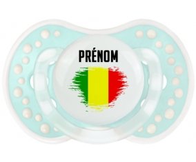 Drapeau effet pinceau Mali avec prénom Tétine LOVI Dynamic Retro-turquoise-lagon classique