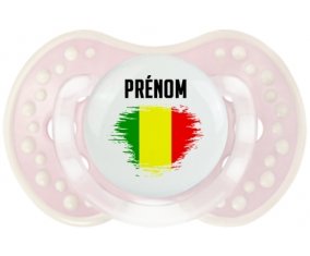 Drapeau effet pinceau Mali avec prénom Tétine LOVI Dynamic Retro-rose-tendre classique