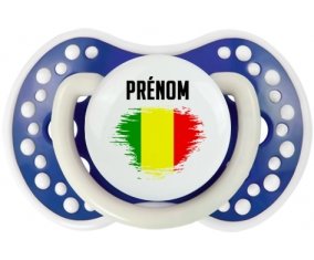 Drapeau effet pinceau Mali avec prénom Tétine LOVI Dynamic Bleu-marine phosphorescente