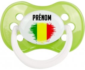 Drapeau effet pinceau Mali avec prénom Sucette Anatomique Vert classique