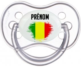 Drapeau effet pinceau Mali avec prénom Sucette Anatomique Transparente classique