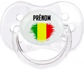 Drapeau effet pinceau Mali avec prénom Sucette Cerise Transparent classique