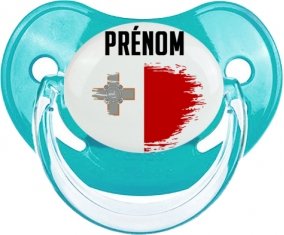 Drapeau effet pinceau Malte avec prénom : Sucette Physiologique personnalisée