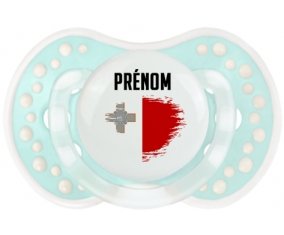 Drapeau effet pinceau Malte avec prénom Sucette LOVI Dynamic Retro-turquoise-lagon classique