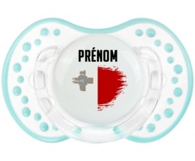 Drapeau effet pinceau Malte avec prénom Sucette LOVI Dynamic Retro-blanc-lagon classique