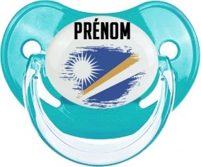 Drapeau effet pinceau Iles Marshall avec prénom : Sucette Physiologique personnalisée