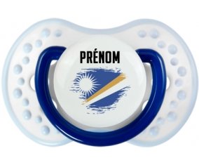 Drapeau effet pinceau Iles Marshall avec prénom Sucette LOVI Dynamic Marine-blanc-bleu classique