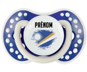 Drapeau effet pinceau Iles Marshall avec prénom Sucette LOVI Dynamic Bleu-marine phosphorescente