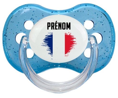 Drapeau effet pinceau Martinique avec prénom Sucete Cerise Bleu à paillette