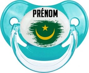 Drapeau effet pinceau Mauritanie avec prénom : Sucette Physiologique personnalisée