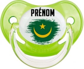 Drapeau effet pinceau Mauritanie avec prénom Sucete Physiologique Vert classique
