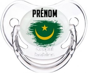 Drapeau effet pinceau Mauritanie avec prénom Sucete Physiologique Transparent classique