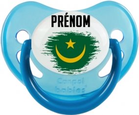 Drapeau effet pinceau Mauritanie avec prénom Sucete Physiologique Bleue phosphorescente