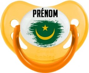 Drapeau effet pinceau Mauritanie avec prénom Sucete Physiologique Jaune phosphorescente
