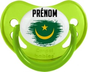Drapeau effet pinceau Mauritanie avec prénom Sucete Physiologique Vert phosphorescente