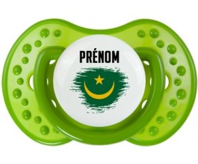 Drapeau effet pinceau Mauritanie avec prénom Tétine LOVI Dynamic Vert classique