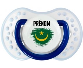 Drapeau effet pinceau Mauritanie avec prénom Tétine LOVI Dynamic Marine-blanc-bleu classique