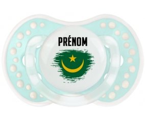 Drapeau effet pinceau Mauritanie avec prénom Tétine LOVI Dynamic Retro-turquoise-lagon classique