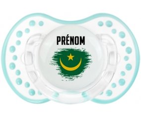 Drapeau effet pinceau Mauritanie avec prénom Tétine LOVI Dynamic Retro-blanc-lagon classique