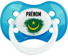 Drapeau effet pinceau Mauritanie avec prénom Sucette Anatomique Cyan classique