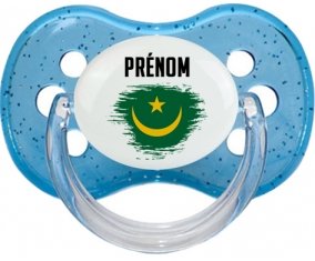 Drapeau effet pinceau Mauritanie avec prénom : Sucette Cerise personnalisée