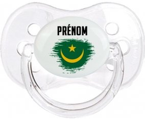 Drapeau effet pinceau Mauritanie avec prénom Sucette Cerise Transparent classique