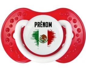 Drapeau effet pinceau Mexique avec prénom Sucete LOVI Dynamic Blanc-rouge classique