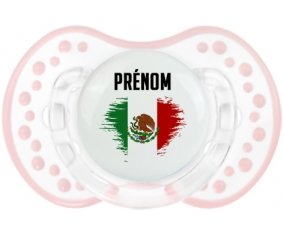 Drapeau effet pinceau Mexique avec prénom Sucete LOVI Dynamic Retro-blanc-rose-tendre classique