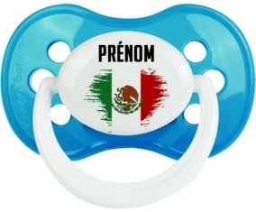 Drapeau effet pinceau Mexique avec prénom Sucete Anatomique Cyan classique