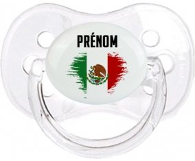Drapeau effet pinceau Mexique avec prénom Sucete Cerise Transparent classique