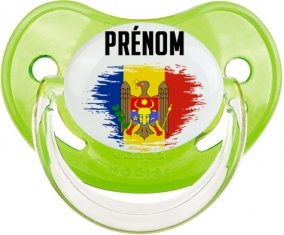 Drapeau effet pinceau Moldavie avec prénom Sucete Physiologique Vert classique