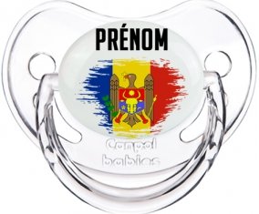 Drapeau effet pinceau Moldavie avec prénom Sucete Physiologique Transparent classique