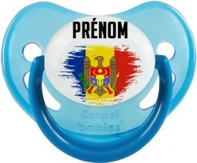 Drapeau effet pinceau Moldavie avec prénom Sucete Physiologique Bleue phosphorescente