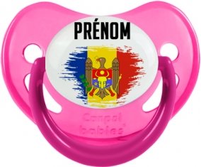 Drapeau effet pinceau Moldavie avec prénom Sucete Physiologique Rose phosphorescente