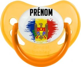 Drapeau effet pinceau Moldavie avec prénom Sucete Physiologique Jaune phosphorescente