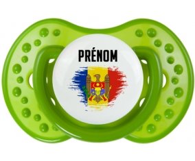Drapeau effet pinceau Moldavie avec prénom Tétine LOVI Dynamic Vert classique