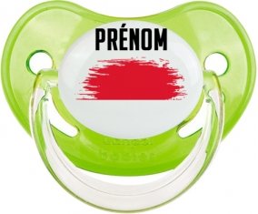 Drapeau effet pinceau Monaco avec prénom Sucette Physiologique Vert classique