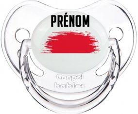 Drapeau effet pinceau Monaco avec prénom Sucette Physiologique Transparent classique