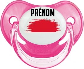 Drapeau effet pinceau Monaco avec prénom Sucette Physiologique Rose classique