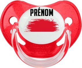Drapeau effet pinceau Monaco avec prénom Sucette Physiologique Rouge à paillette