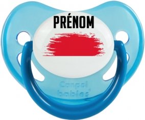 Drapeau effet pinceau Monaco avec prénom Sucette Physiologique Bleue phosphorescente