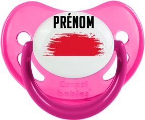 Drapeau effet pinceau Monaco avec prénom Sucette Physiologique Rose phosphorescente