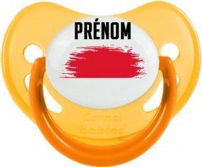Drapeau effet pinceau Monaco avec prénom Sucette Physiologique Jaune phosphorescente